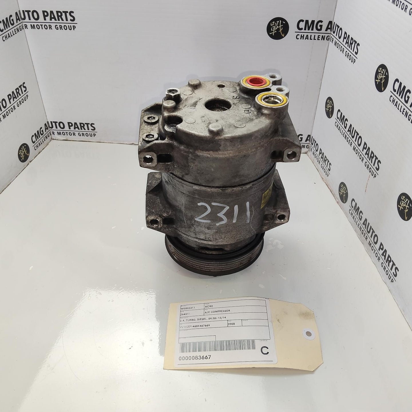 VOLVO XC90 A/C COMPRESSOR 2.4, TURBO, DIESEL,8708581,  09/06-12/14