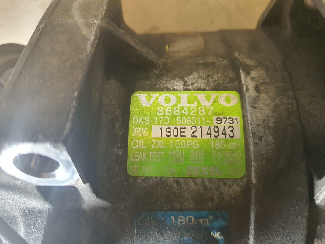 VOLVO S60/V60 A/C COMPRESSOR CHASS 093489-, 11/00-08/09 00 01 02 03 04 05 06 07 