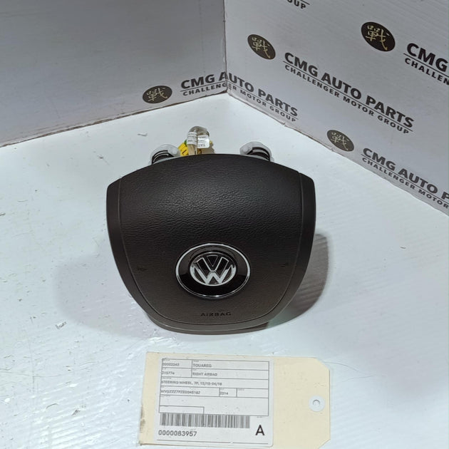 VOLKSWAGEN TOUAREG RIGHT AIRBAG STEERING WHEEL, 7P,7P6880201L, 12/10-04/18 
