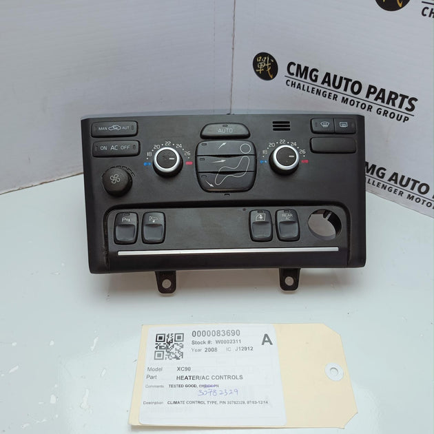 VOLVO XC90 HEATER/AC CONTROLS CLIMATE CONTROL TYPE, P/N 30782329, 07/03-12/14 03
