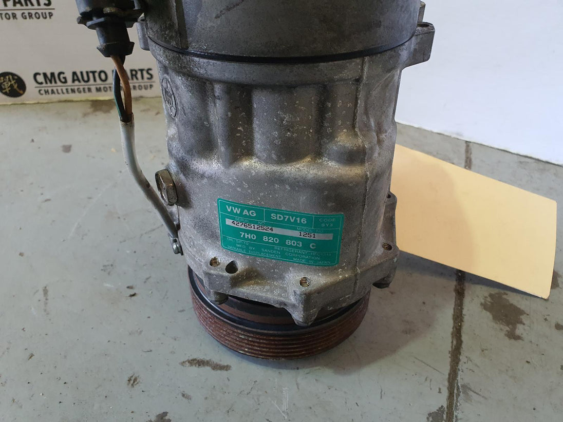 VOLKSWAGEN TRANSPORTER A/C COMPRESSOR T5, 3.2, PETROL, P/N 7H0820803D, 08/04-02/