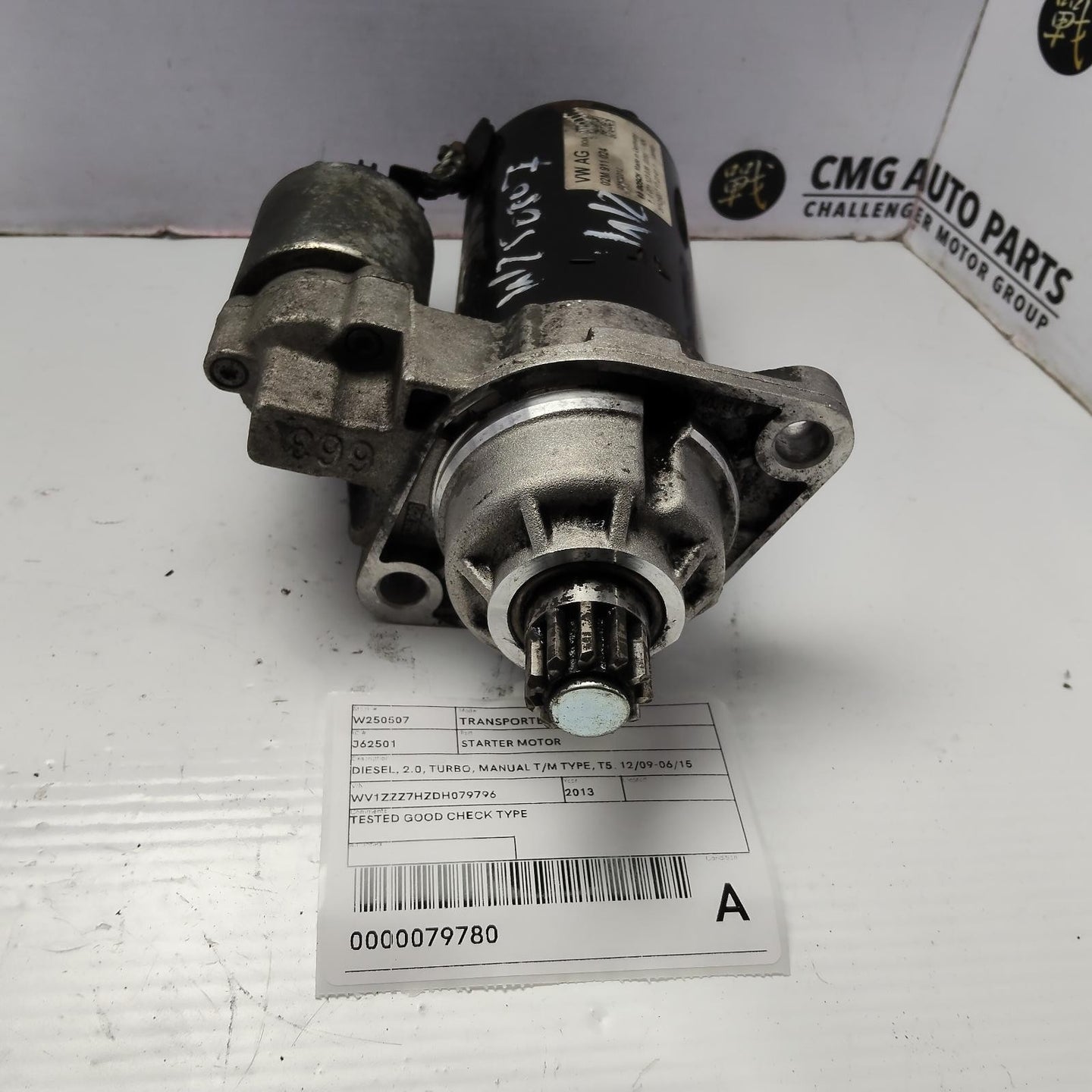 VOLKSWAGEN TRANSPORTER STARTER MOTOR DIESEL, 2.0, TURBO,02M911024 , T5, 12