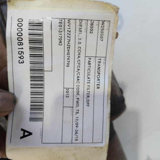 VOLKSWAGEN TRANSPORTER PARTICULATE FILTER/DPF, CCHA/CFCA/CAAC CODE,7E0131709J 