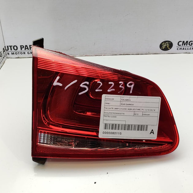VOLKSWAGEN TOUAREG REAR GARNISH TAILGATE LAMP (LH SIDE), NON LED TYPE, 7P, 12/10