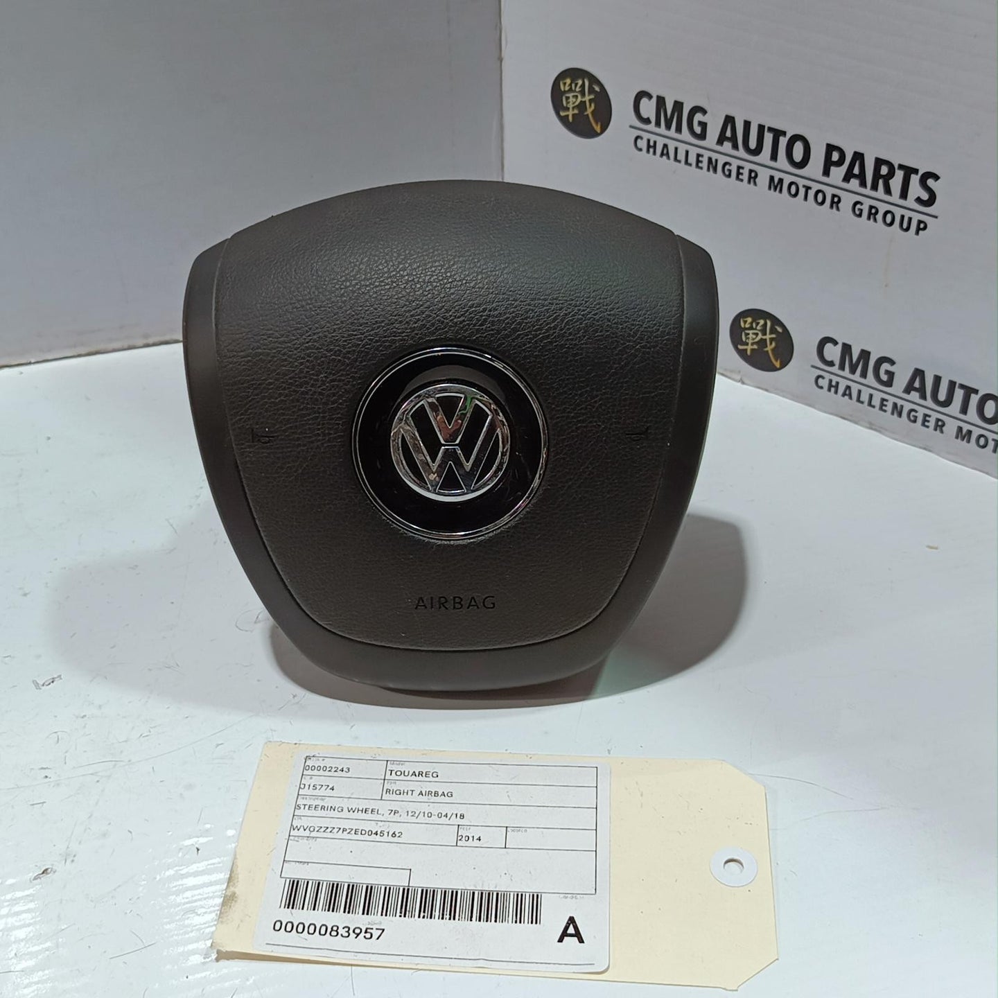 VOLKSWAGEN TOUAREG RIGHT AIRBAG STEERING WHEEL, 7P,7P6880201L, 12/10-04/18 