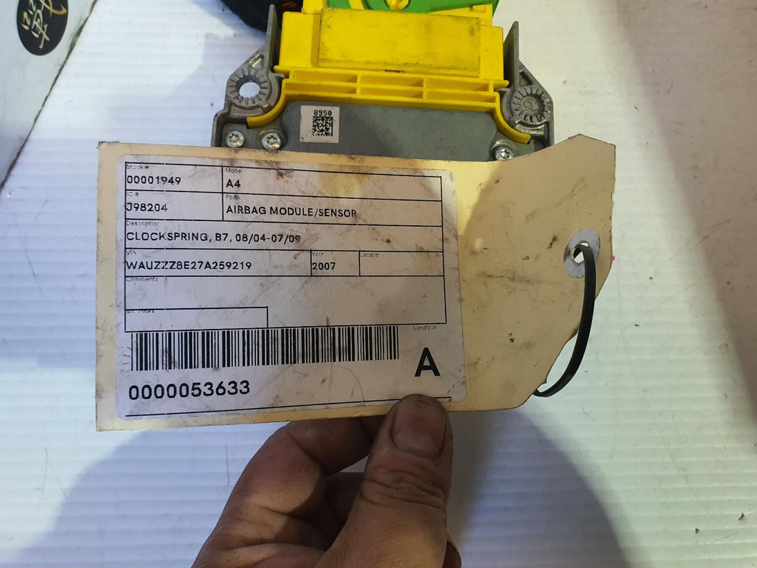 AUDI A4 A/BAG MODULE/SENSOR P/N 8E0959655G, B7, 08/04-07/09
