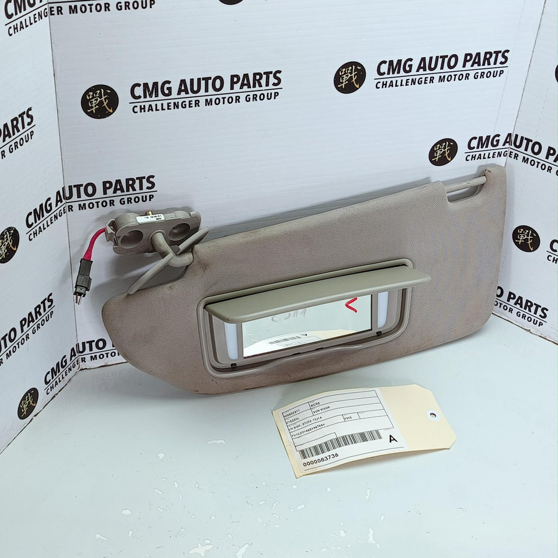 VOLVO XC90 SUN VISOR LH SIDE, 07/03-12/14 03 04 05 06 07 08 09 10 11 12 13 14