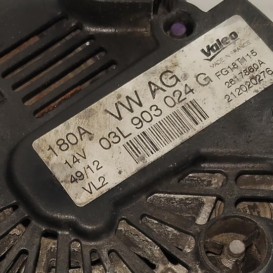 VOLKSWAGEN TRANSPORTER ALTERNATOR T5, DIESEL, 2.0, VALEO, 03L903024G, T5, 12/09-
